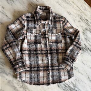 BB Dakota Plaid fleece, snapped jacket